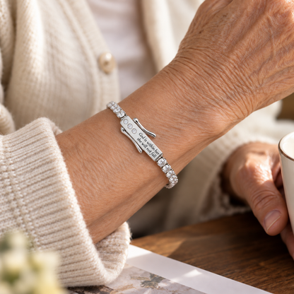 God is Within Her Crystal Tennis Bracelet