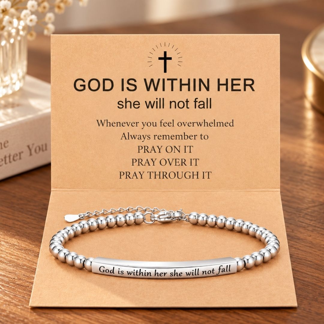 God Is Within Her Slim Bracelet