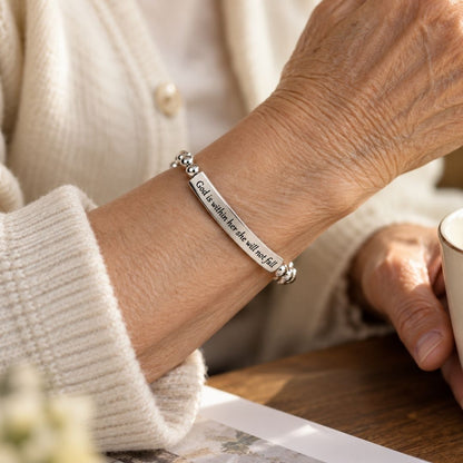 God Is Within Her Slim Bracelet