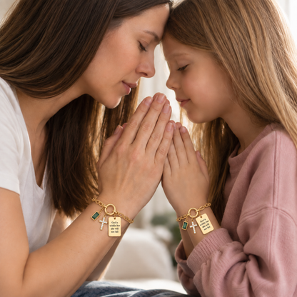God is Within Her Gold Charm Bracelet