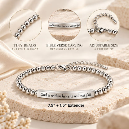 God Is Within Her Slim Bracelet